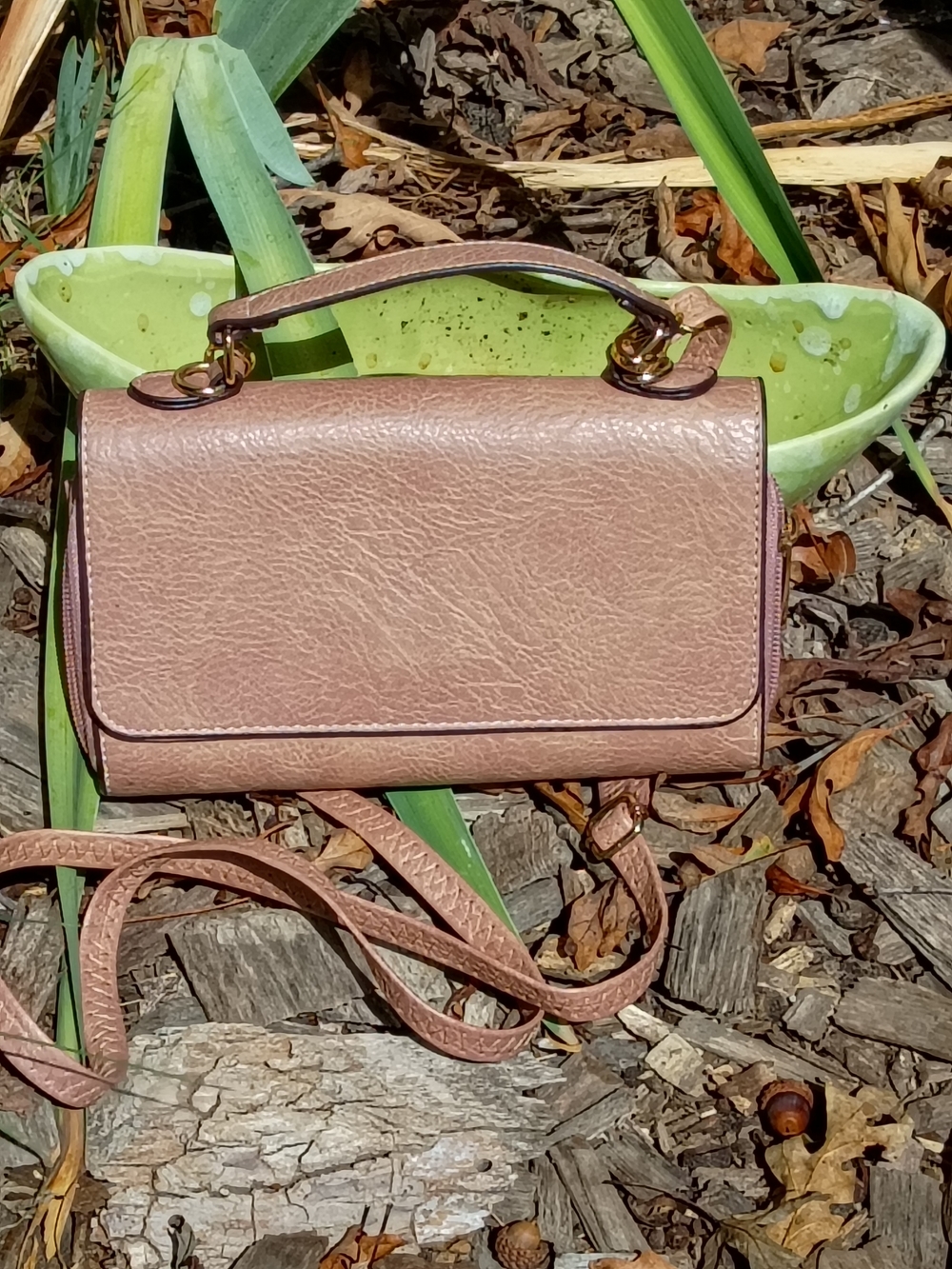 Blush Pink Top-Handle Crossbody Bag Phone Case